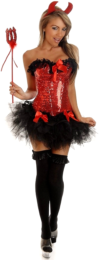 Pin-Up Devil 4 Piece Costume - Daisy-1908