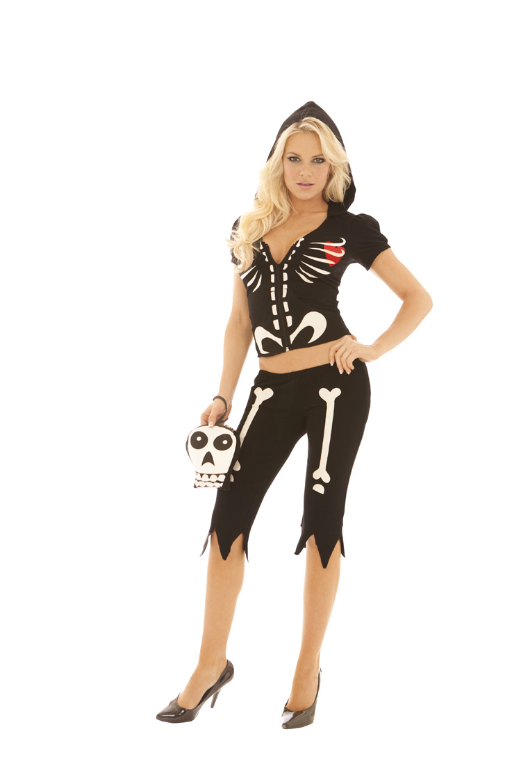 Chloe Bones 4 Piece Glow In the Dark Costume