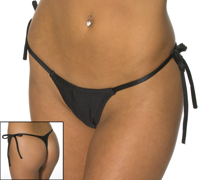 Long tie side thong w/studs