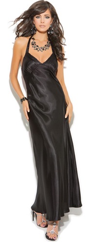 Charmeuse Satin Halter Neck Gown