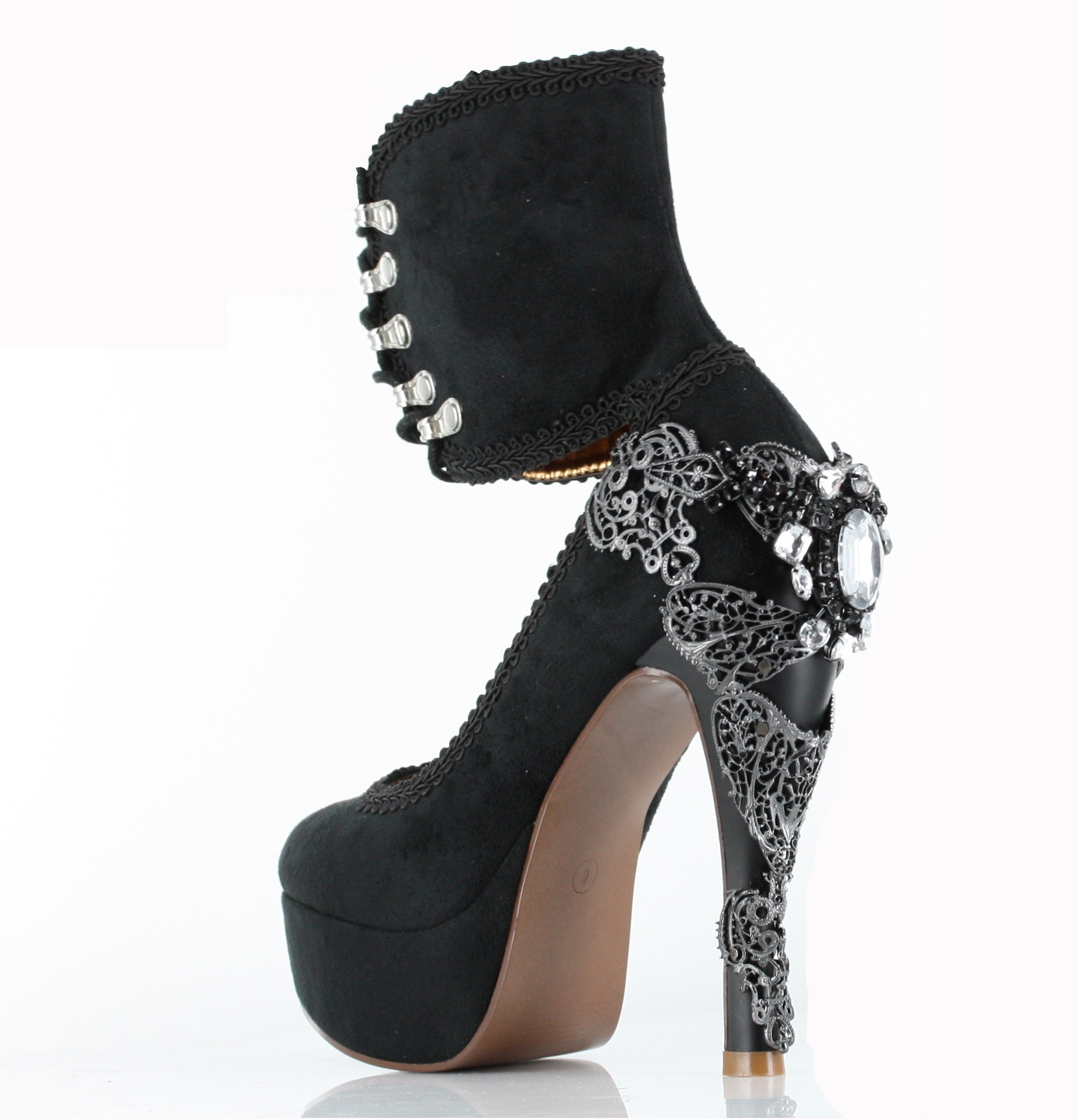 Ana Bolena - Black Suede Platform Shoes