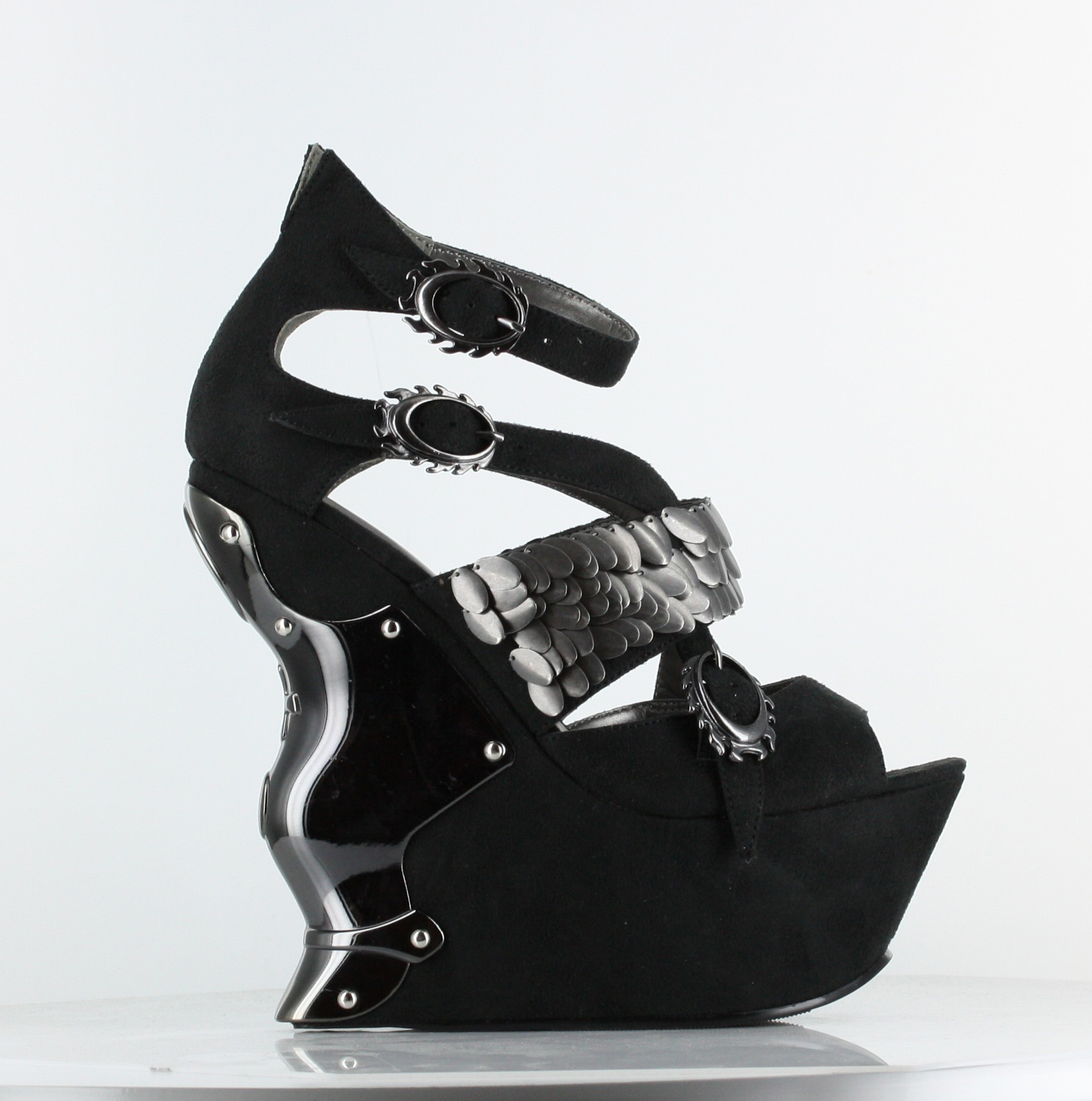 Leia - Black Suede Platform Urban Shoes