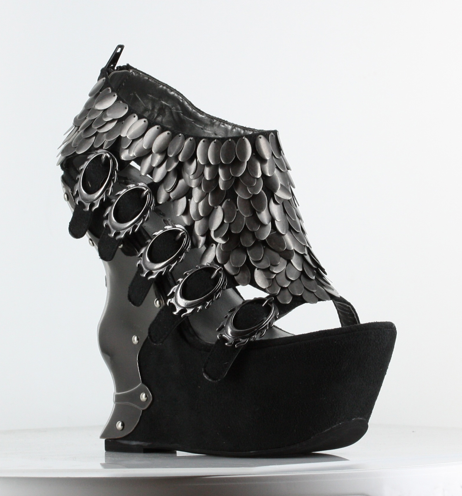 Monique - Black Suede Platform Urban Shoes