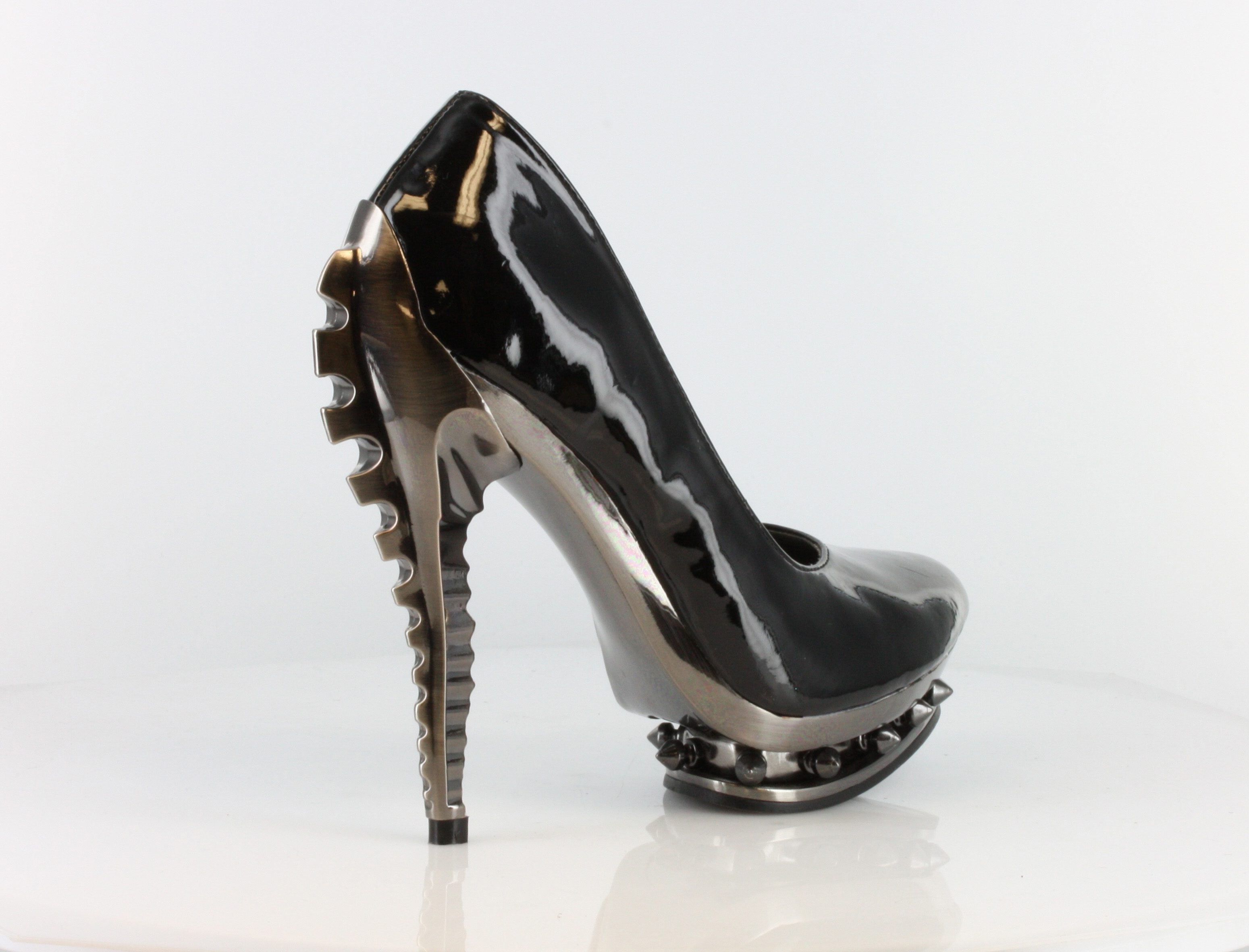 Predator - Chrome Heel Double Platform Pumps