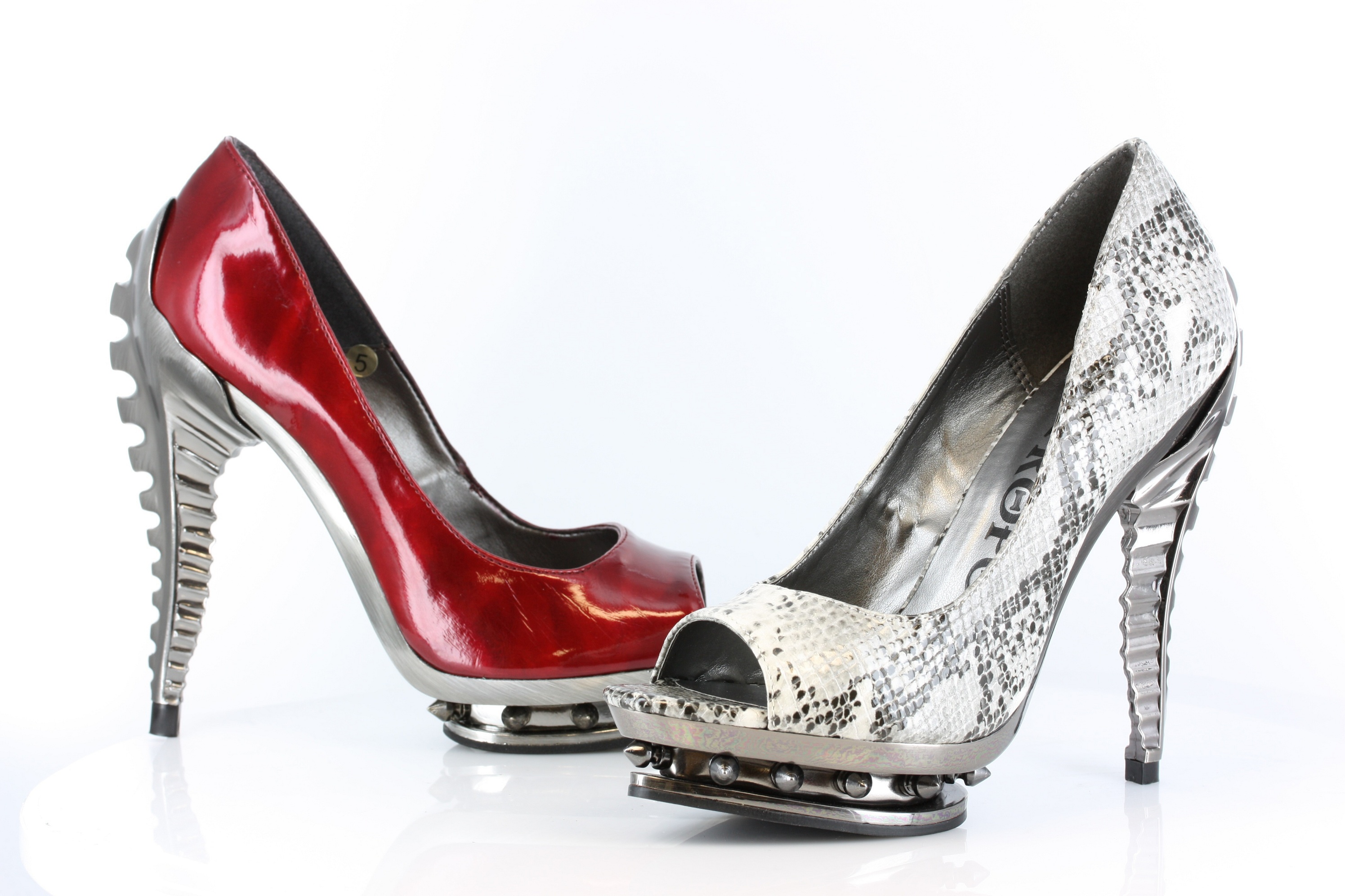 Ripley - Chrome Heel Double Platform Pumps