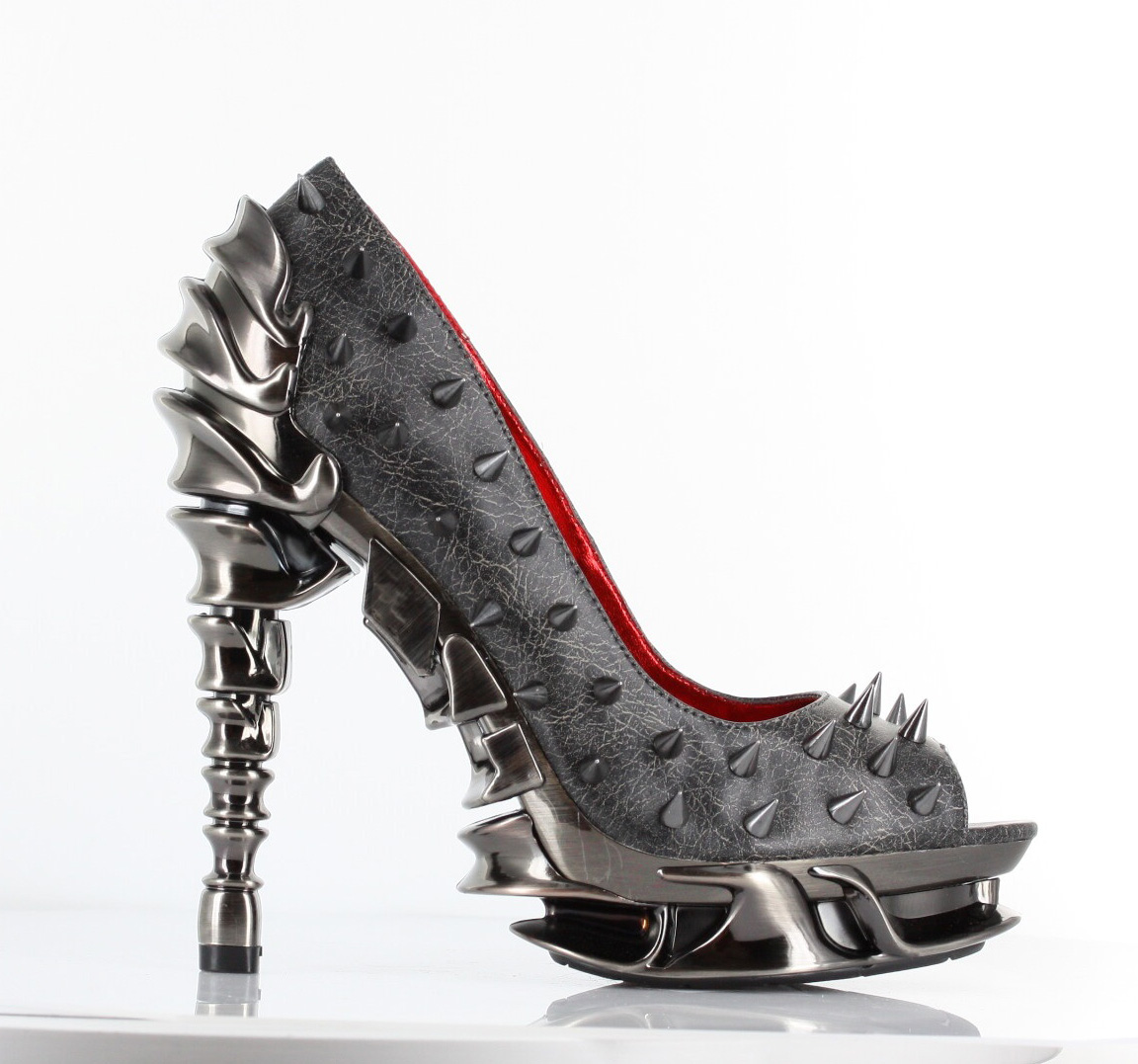 Talon - Open Toe Spiked Heel Pump