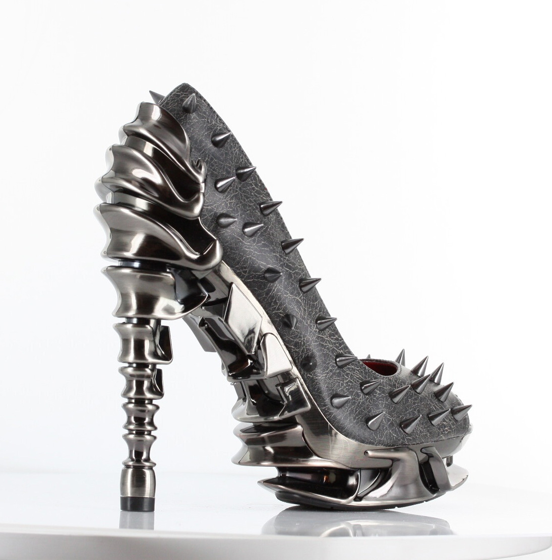 Talon - Open Toe Spiked Heel Pump