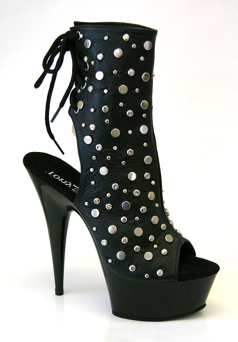 Tammy - 6 Inch Platform Studded Leather Ankle Boot