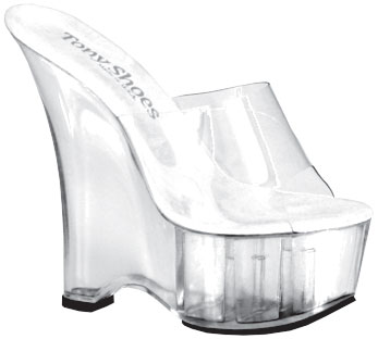 6 Inch Platform Clear Wedge Slip-On